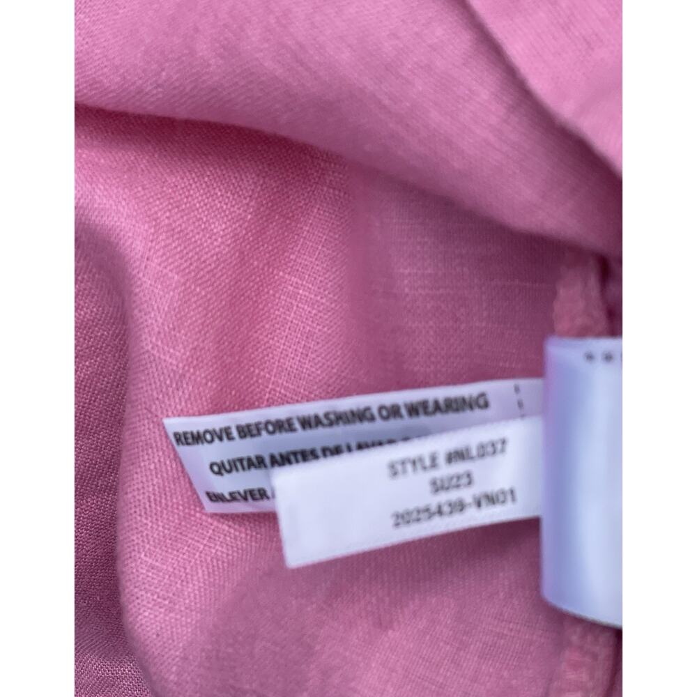 MADEWELL Linen Square Back Crewneck Top Short Sleeve Shirt Light Pink size XL - Picture 15 of 16